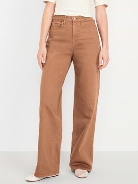 Old Navy Straight-Leg Jeans — Tan Brown